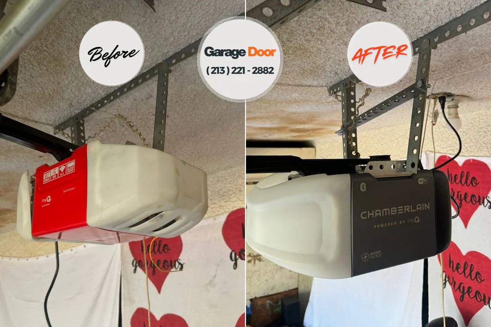 Before and after: garage door repair Beechwood Village, KY